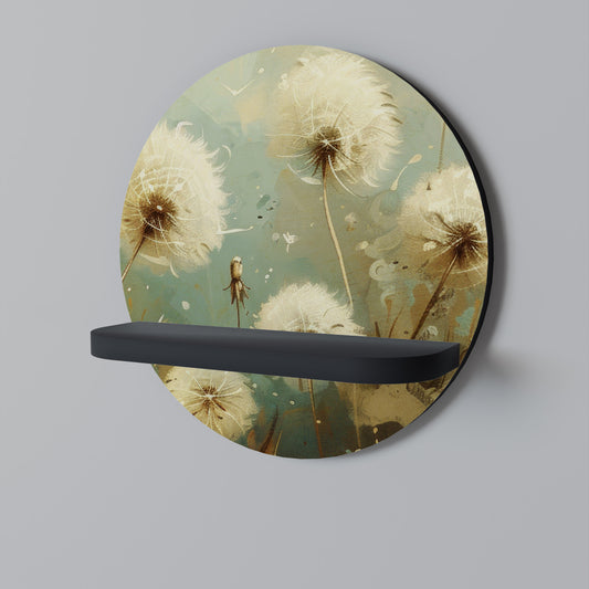 DREAMY MEADOW Rund konsthylla i svart finish