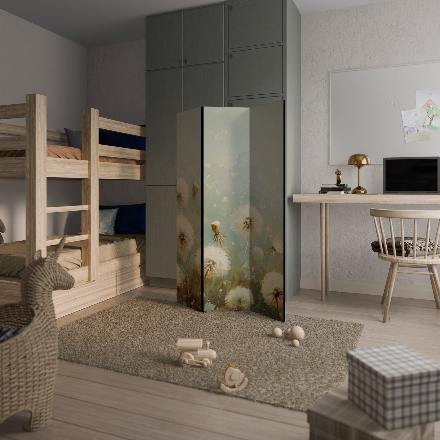 DREAMY MEADOW Decorative 3-Panel Room Divider