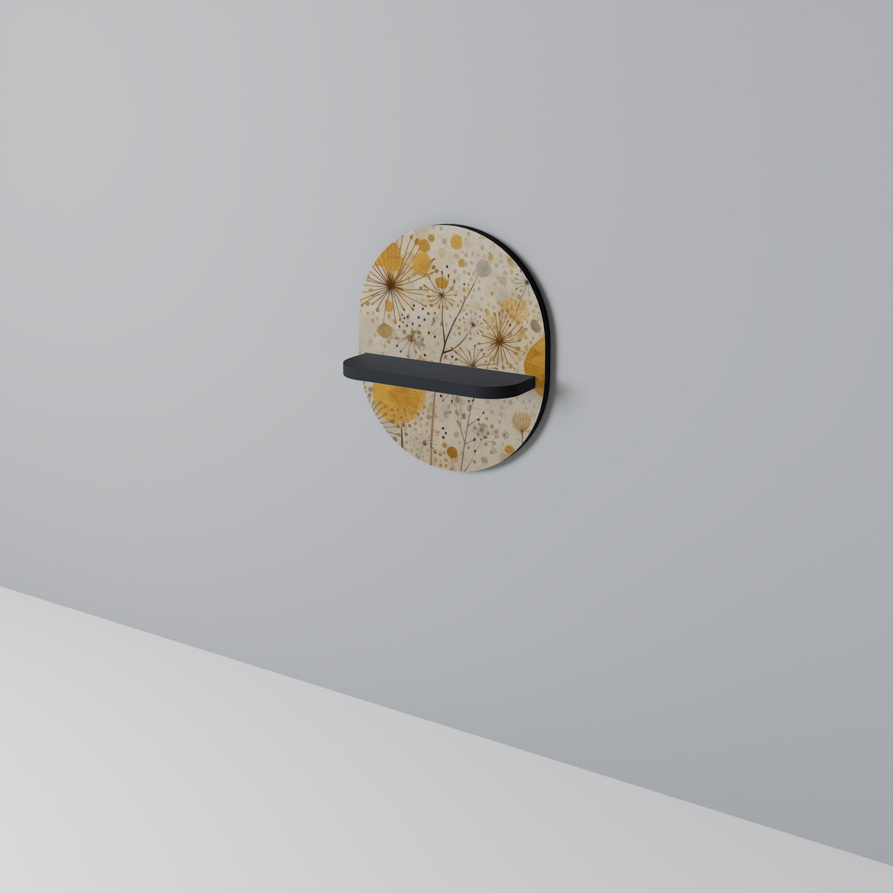 MORNING GLADE Oval konsthylla i svart finish