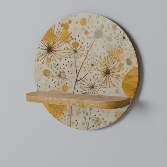 MORNING GLADE Round Art Shelf In Oak Effect