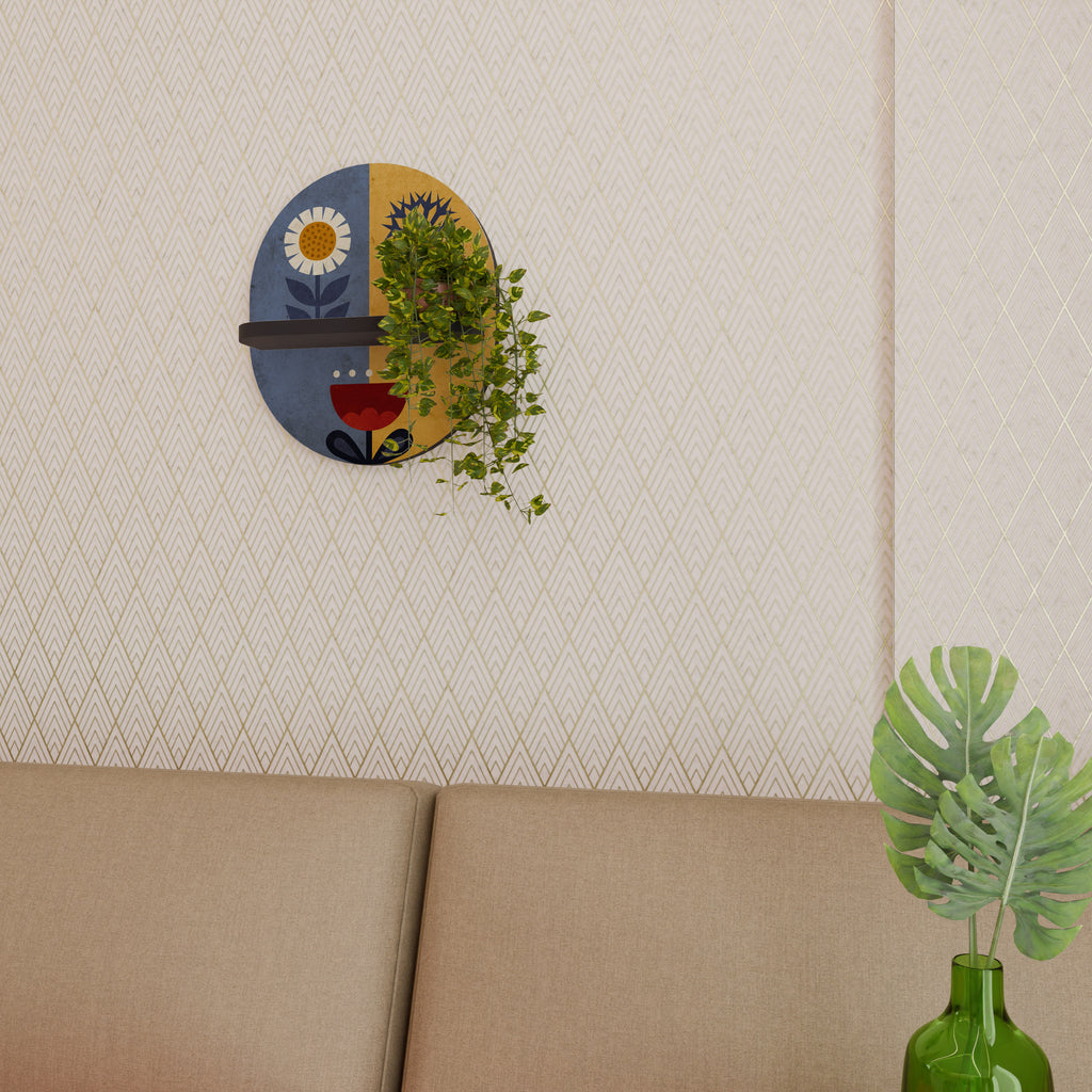 SCANDIC FLORET Oval konsthylla i svart finish