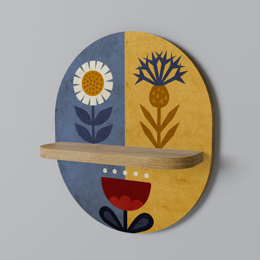 SCANDIC FLORET Oval Art Shelf In Oak Effect