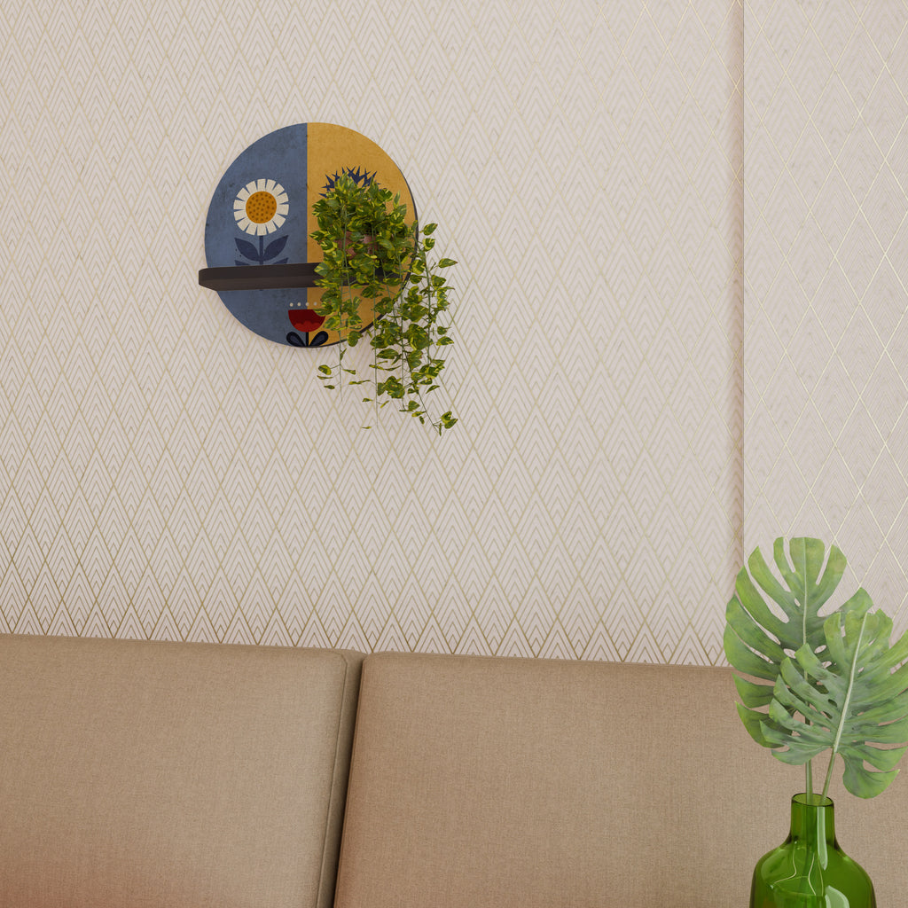 SCANDIC FLORET Rund konsthylla i svart finish