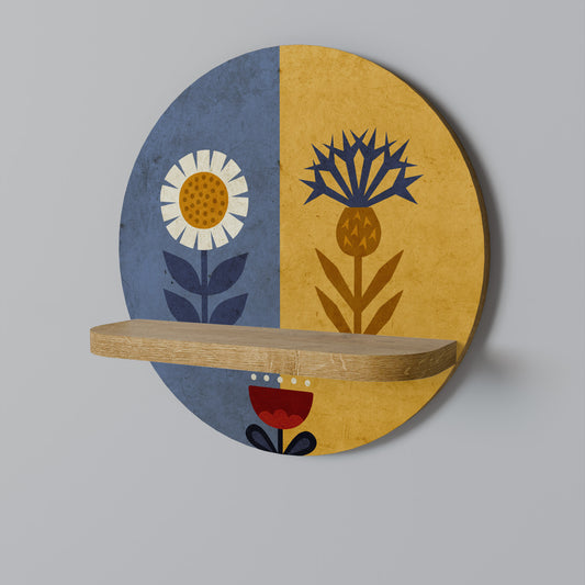 SCANDIC FLORET Round Art Shelf In Oak Effect