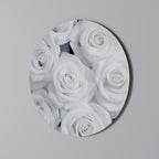 ELEGANCE IN WHITE Round Wall Art