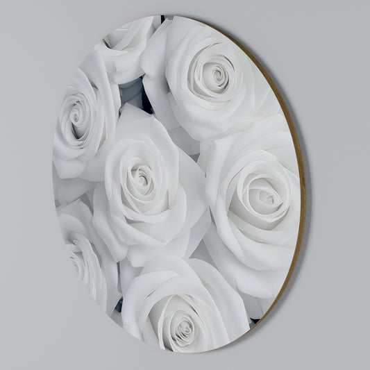 ELEGANCE IN WHITE Rund väggdekor