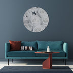 ELEGANCE IN WHITE Round Wall Art