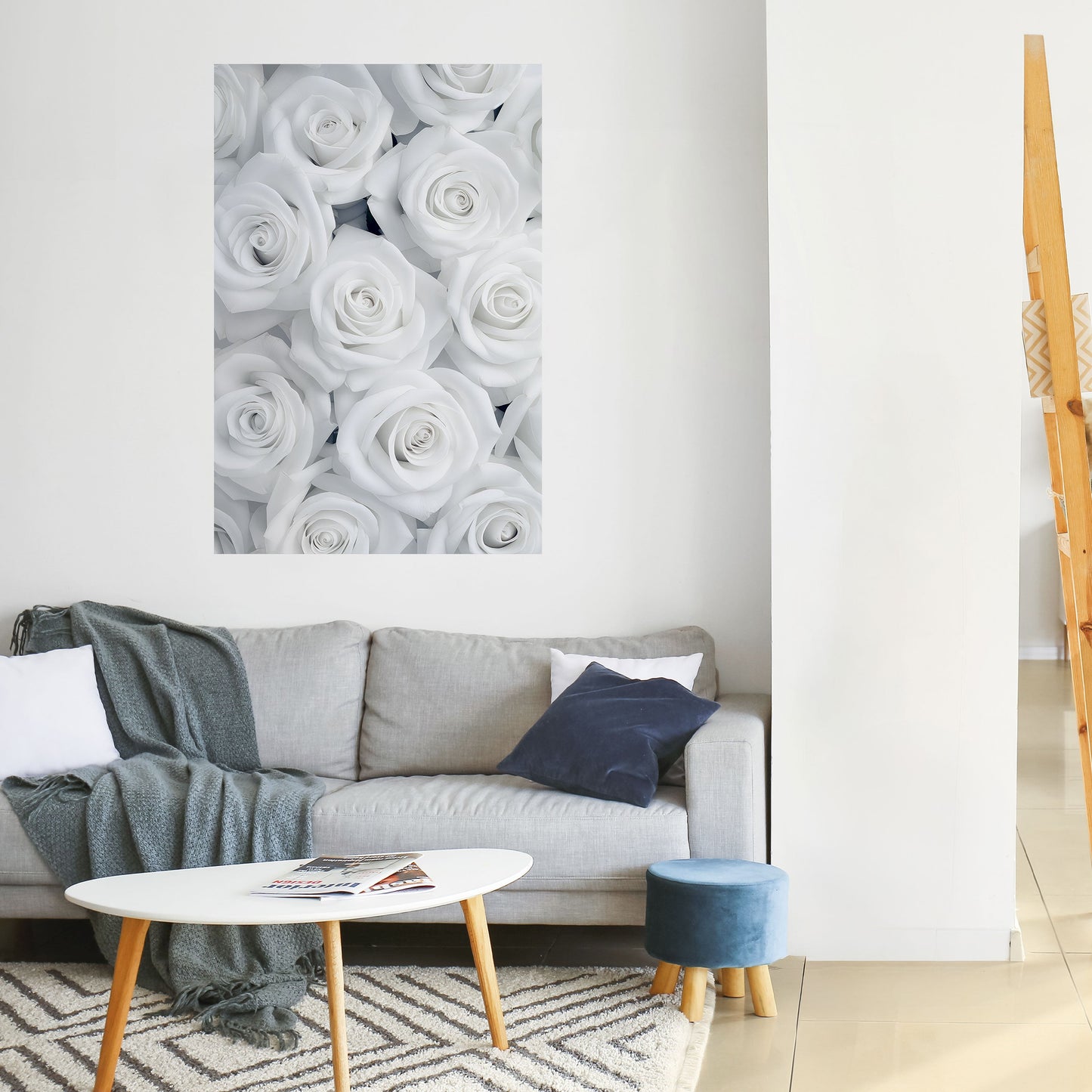 ELEGANCE IN WHITE Peel and Stick Vertical Poster