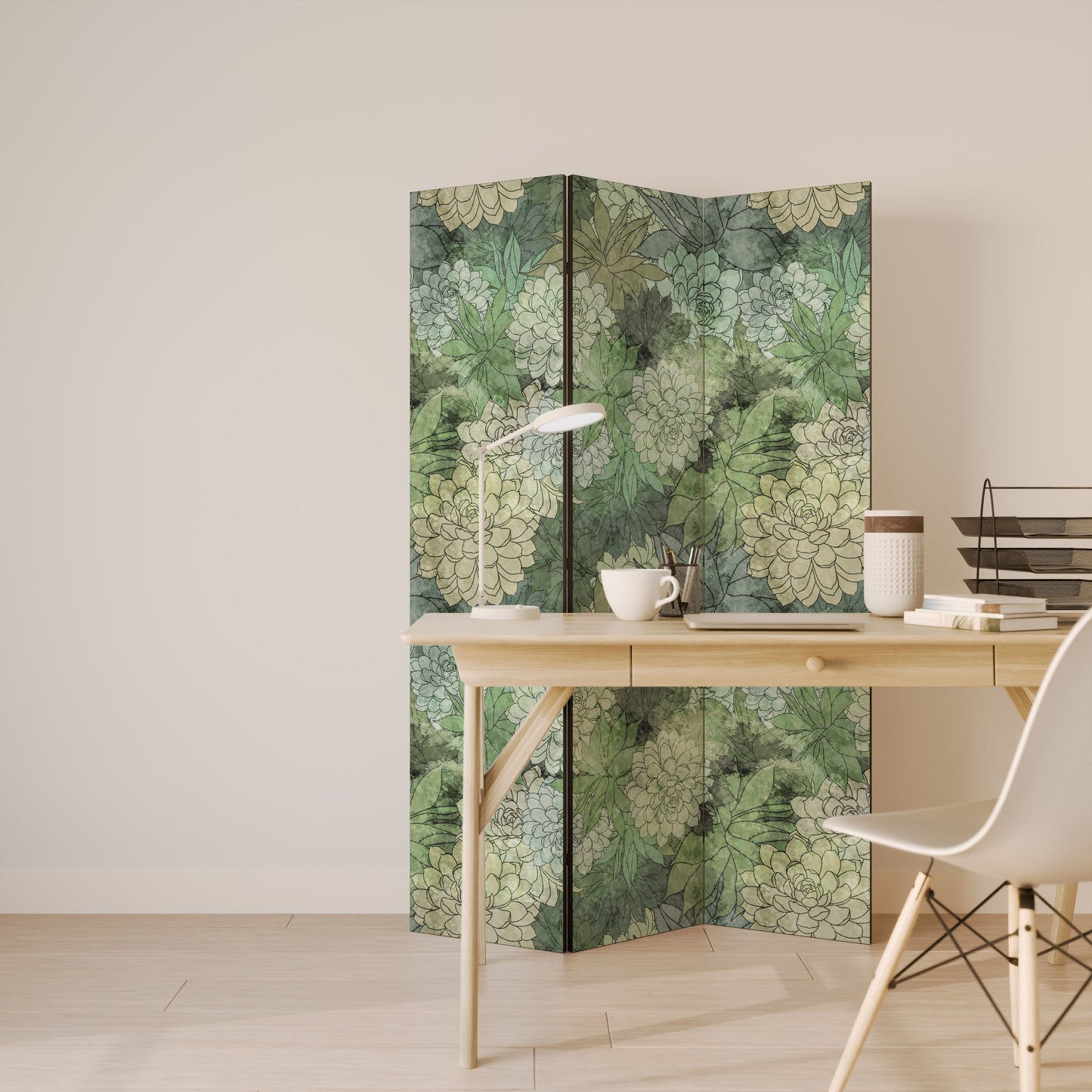 SUCCULENT CLUSTER Dekorativ rumsavdelare – 3 paneler