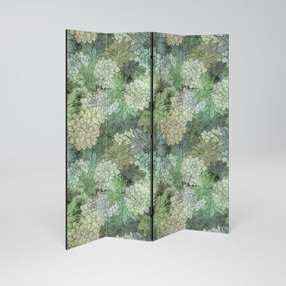 Dekorativ rumsavdelare med 4 paneler i SUCCULENT CLUSTER