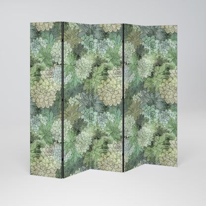 Dekorativ rumsavdelare med 5 paneler i SUCCULENT CLUSTER