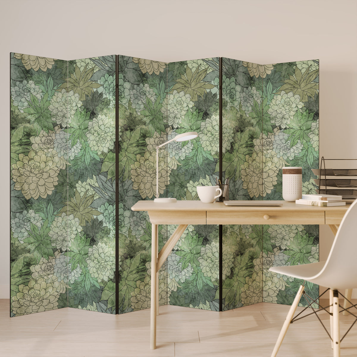 SUCCULENT CLUSTER 6-Panel Room Divider