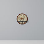 TIMELESS FLORA Round Art Shelf In Black Finish