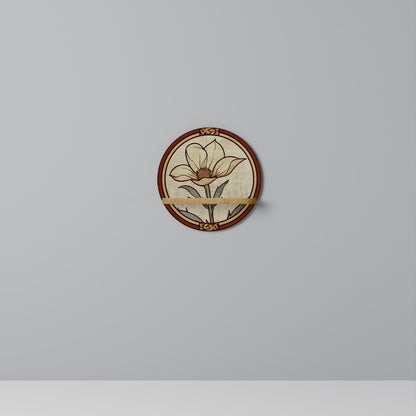 TIDLÖS FLORA Rund Konsthylla I Ekeffekt