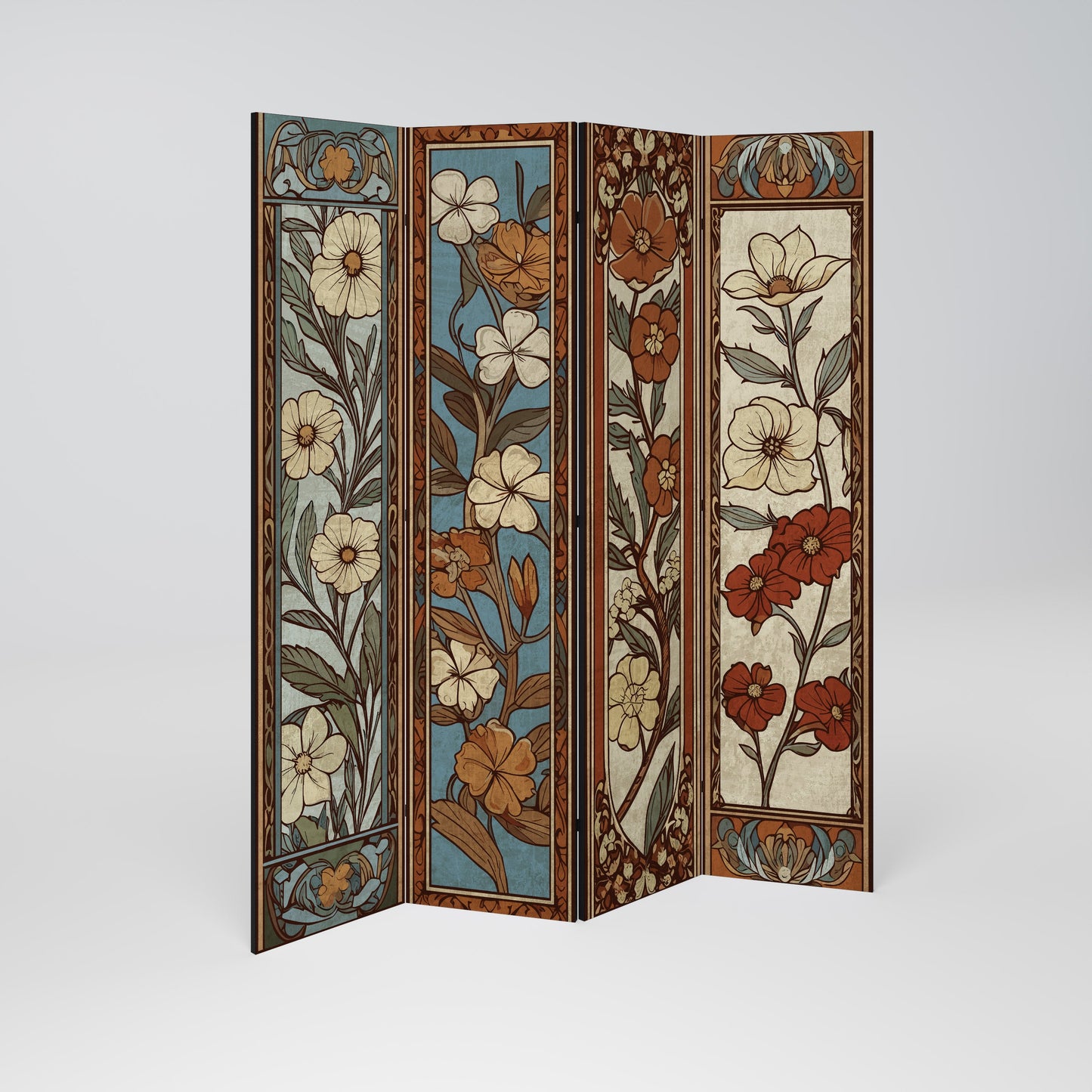 TIMELESS FLORA Decorative 4-Panel Room Divider
