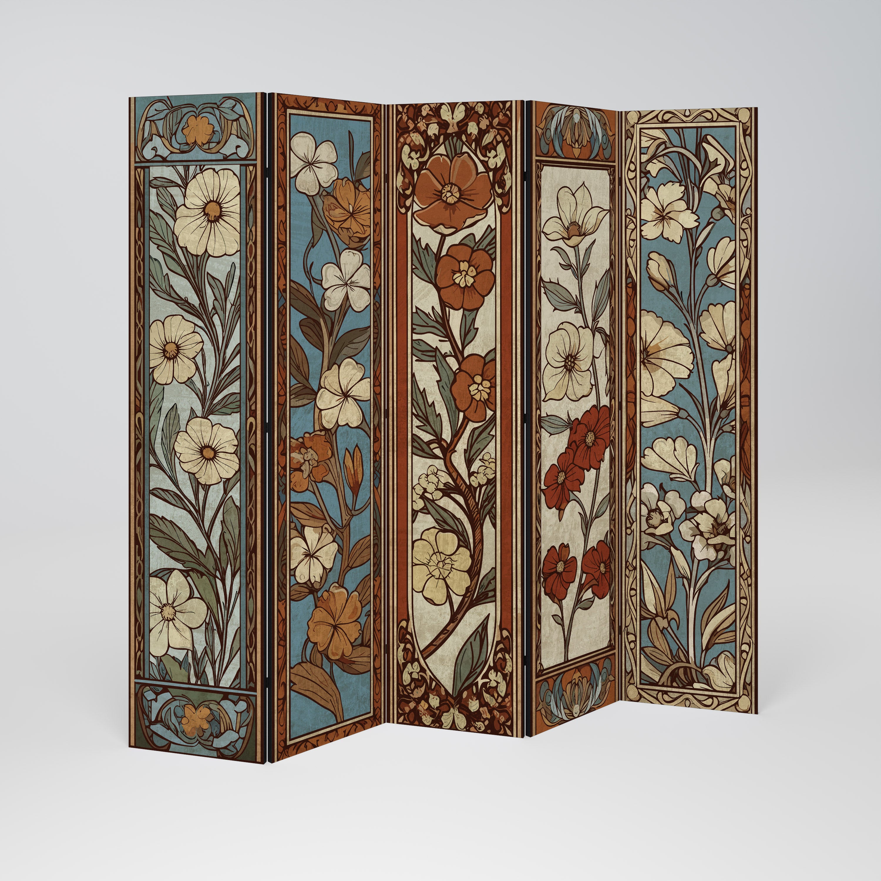 TIMELESS FLORA Dekorativ rumsavdelare – 5 paneler