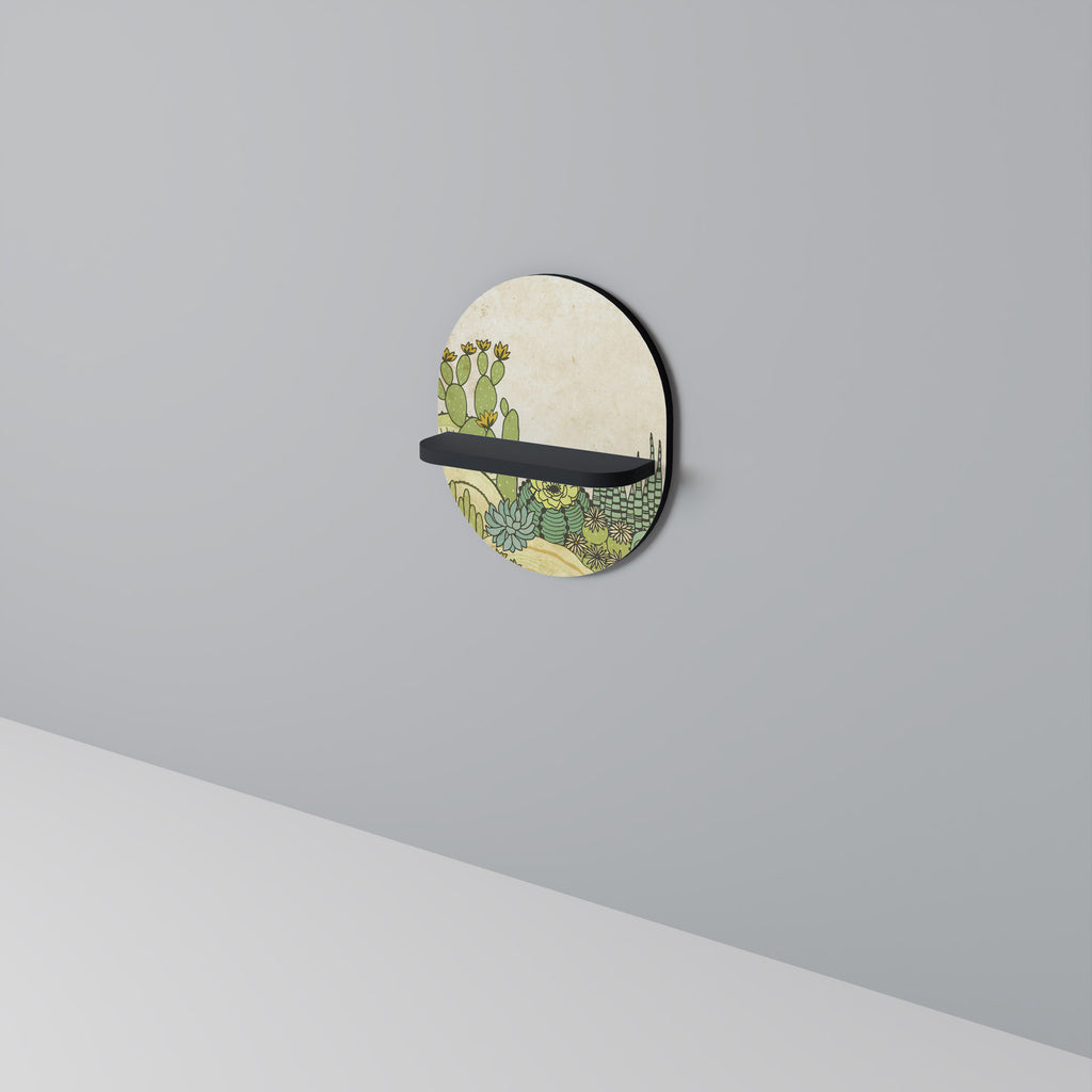 SUCCULENTER KALEIDOSKOP Oval konsthylla i svart finish