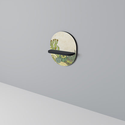 SUCCULENTS KALEIDOSCOPE Oval Art Shelf In Black Finish
