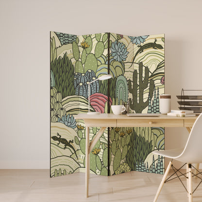 SUCCULENTS KALEIDOSCOPE Decorative 4-Panel Room Divider