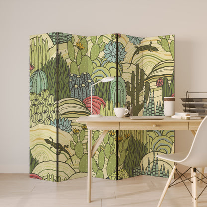 SUCCULENTS KALEIDOSCOPE Decorative 5-Panel Room Divider
