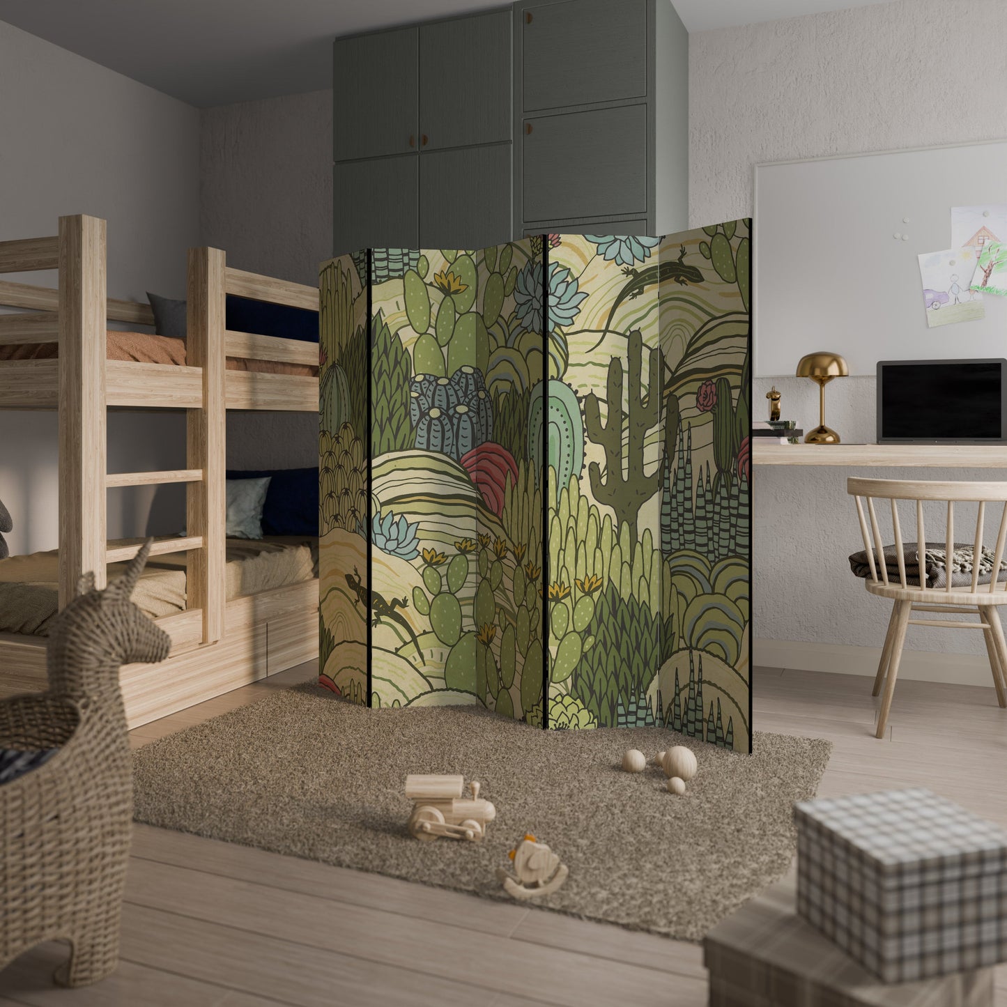 SUCCULENTS KALEIDOSCOPE Decorative 5-Panel Room Divider