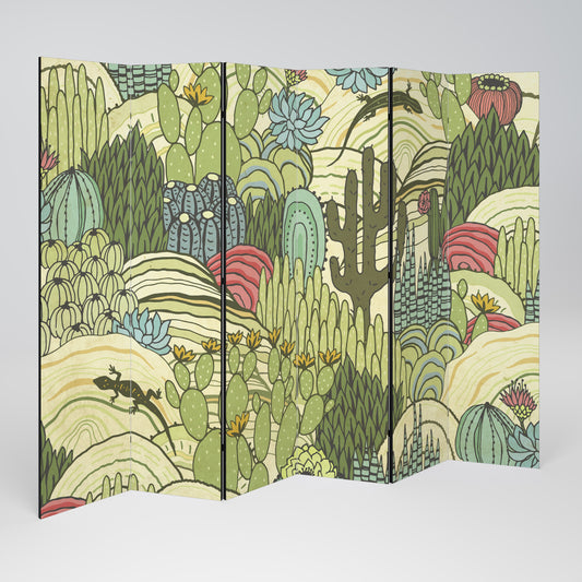 SUCCULENTER KALEIDOSKOP Dekorativ rumsavdelare med 6 paneler