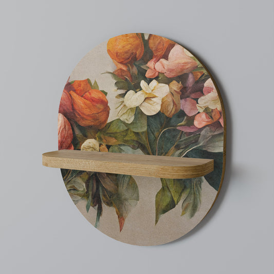 STYLISH BEAUTY Oval Art Shelf In Oak Effect