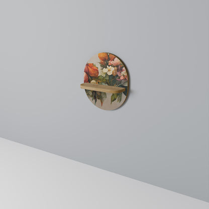 STYLISH BEAUTY Oval Art Shelf In Oak Effect