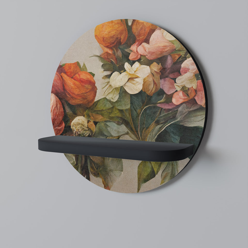STYLISH BEAUTY Rund konsthylla i svart finish