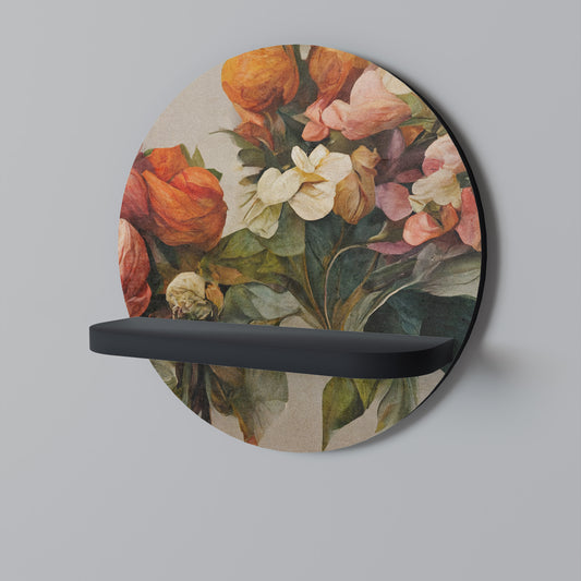 STYLISH BEAUTY Rund konsthylla i svart finish