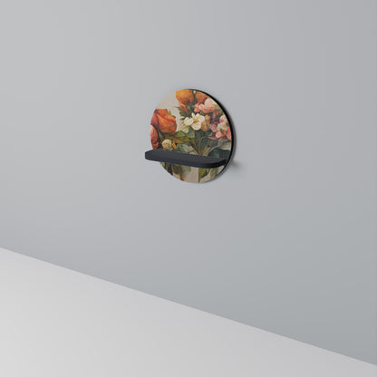 STYLISH BEAUTY Rund konsthylla i svart finish
