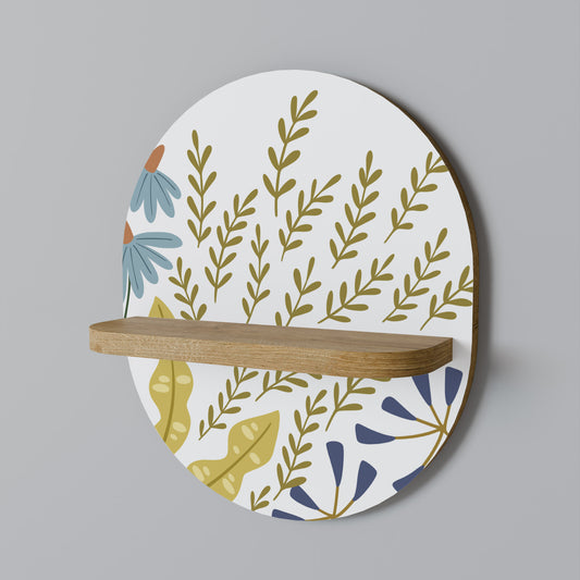 HELLO SPRING Oval Art Shelf In Oak Effect