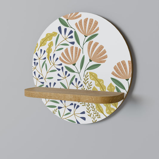 HELLO SPRING Round Art Shelf In Oak Effect
