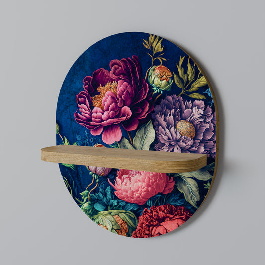 BLOOMING ELEGANCE Oval Art Shelf In Oak Effect