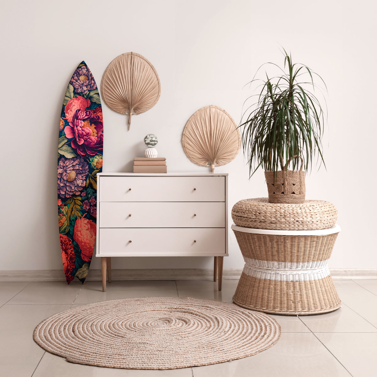 BLOOMING ELEGANCE Surfboard Decorative Panel