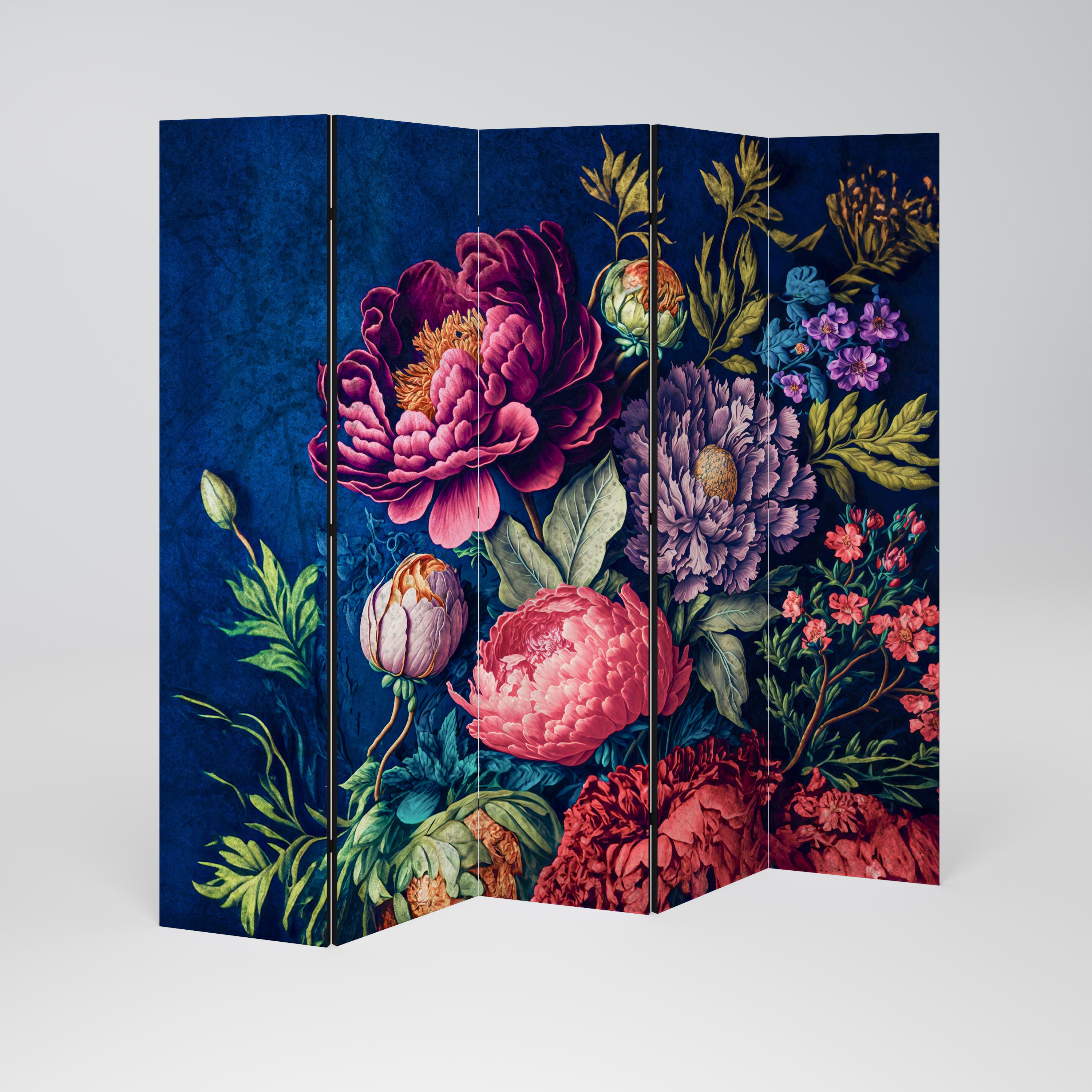 BLOOMING ELEGANCE Dekorativ rumsavdelare – 5 paneler