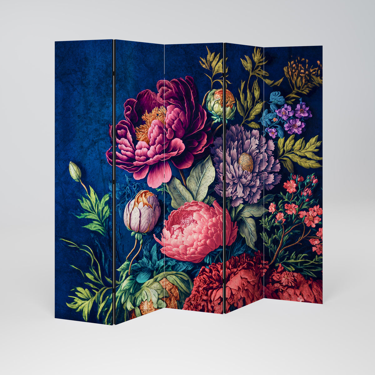 BLOOMING ELEGANCE Dekorativ rumsavdelare – 5 paneler