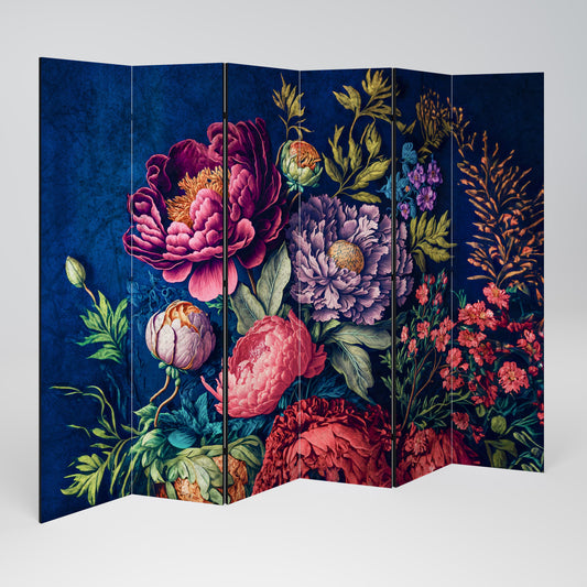 BLOOMING ELEGANCE Dekorativ rumsavdelare med 6 paneler