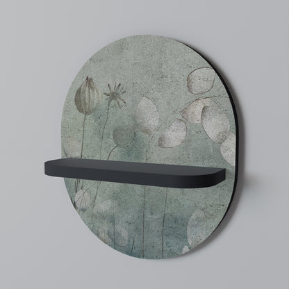 NIGHT LADY Oval konsthylla i svart finish