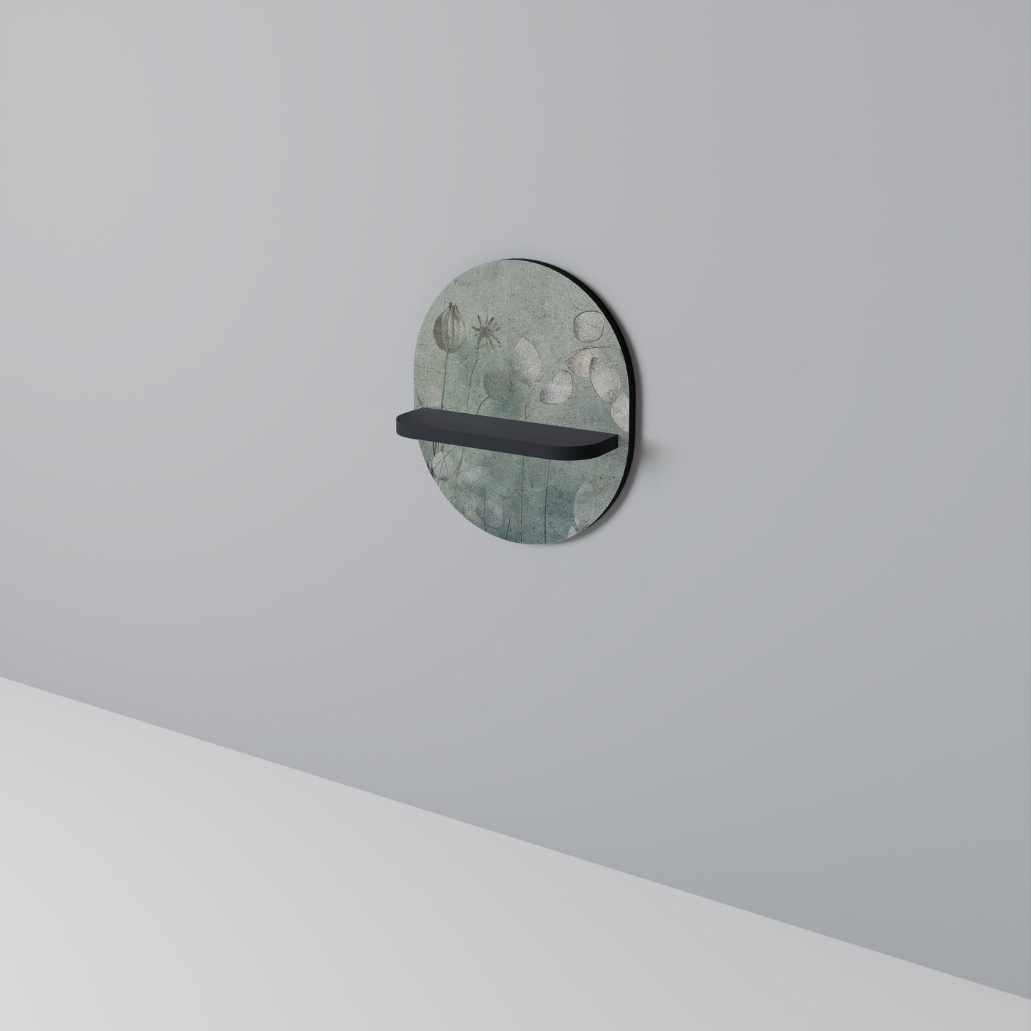 NIGHT LADY Oval konsthylla i svart finish
