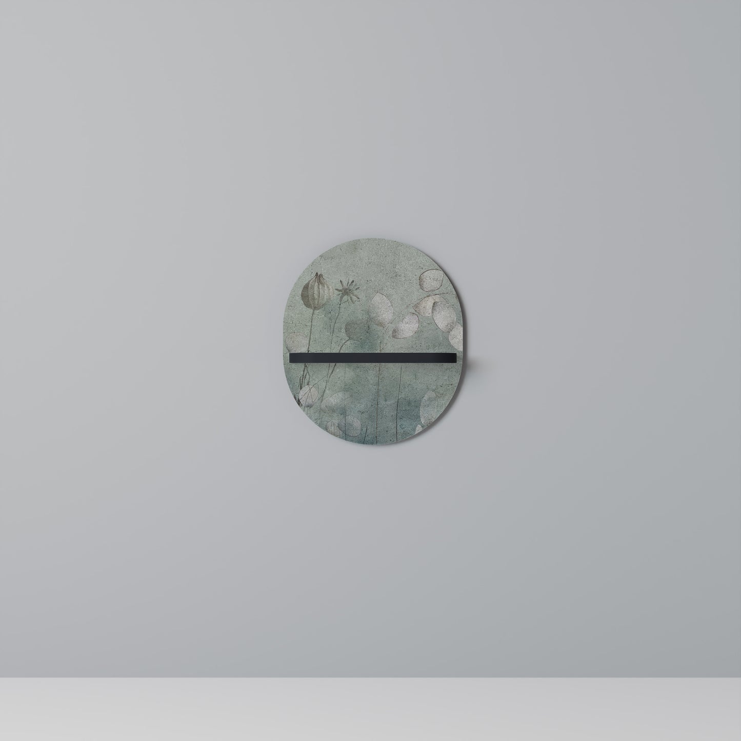 NIGHT LADY Oval konsthylla i svart finish