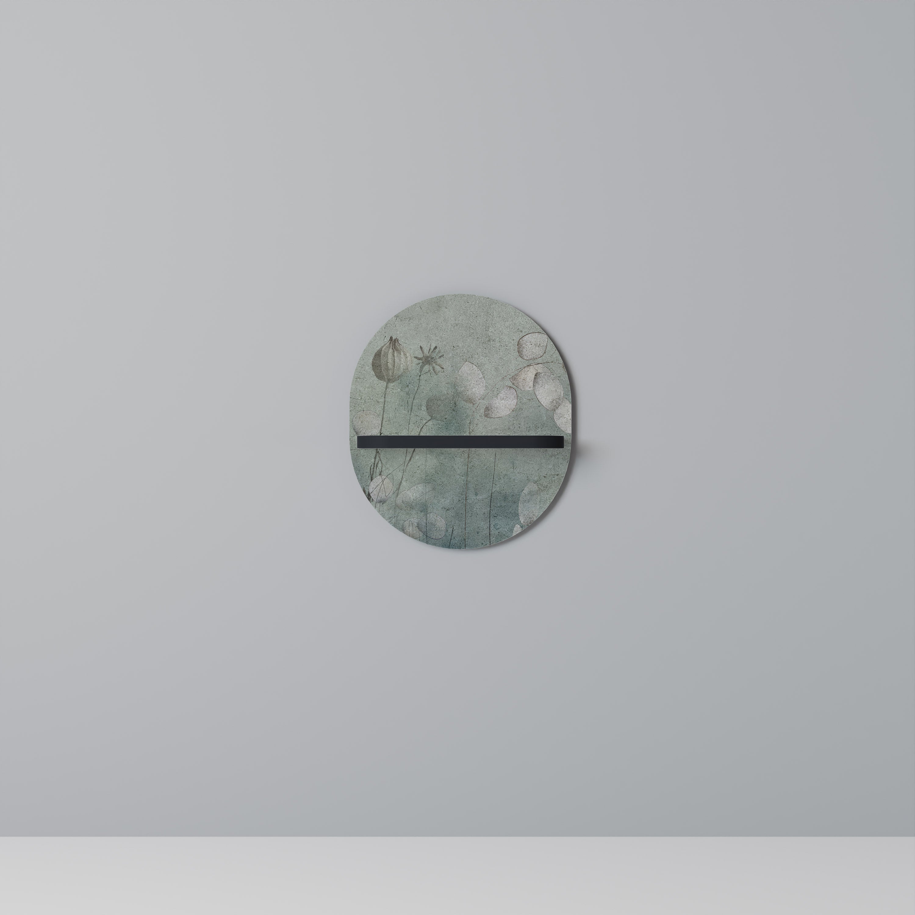 NIGHT LADY Oval konsthylla i svart finish