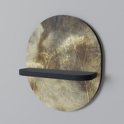 GENTLE POWER Oval konsthylla i svart finish