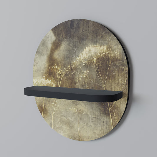 GENTLE POWER Oval konsthylla i svart finish