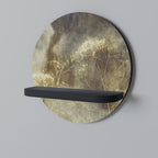 GENTLE POWER Round Art Shelf In Black Finish