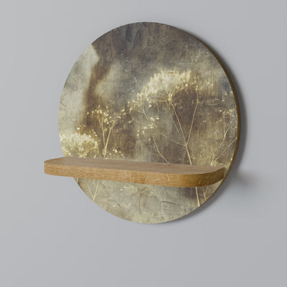 GENTLE POWER Round Art Shelf In Oak Effect
