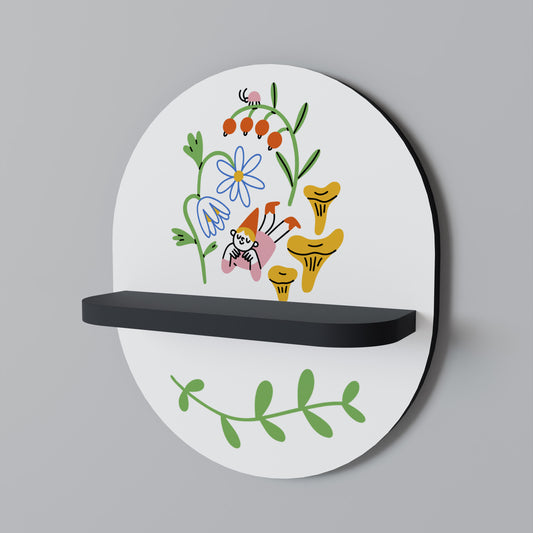 GARDEN LIFE Oval konsthylla i svart finish