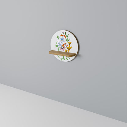 GARDEN LIFE Round Art Shelf In Oak Effect