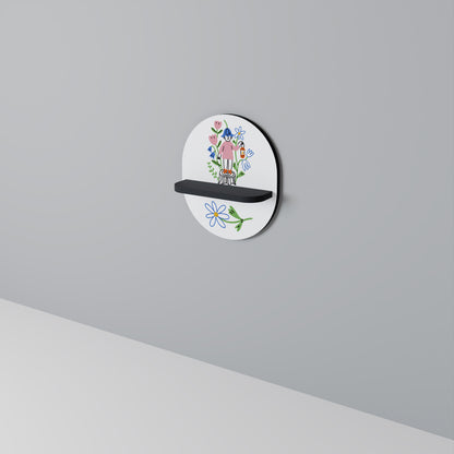 GARDEN GUARDIAN Oval konsthylla i svart finish