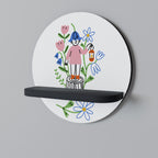 GARDEN GUARDIAN Round Art Shelf In Black Finish